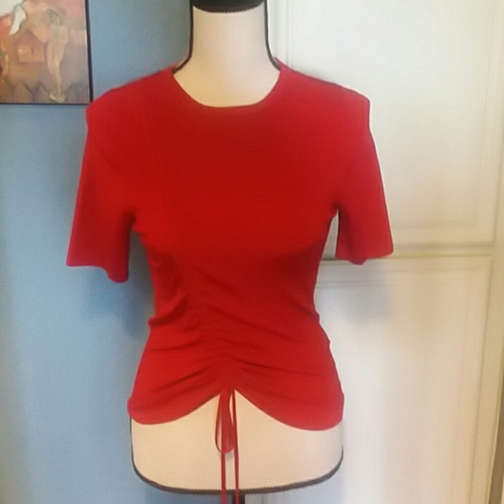 ZARA Drawstring Sweater - Red - M